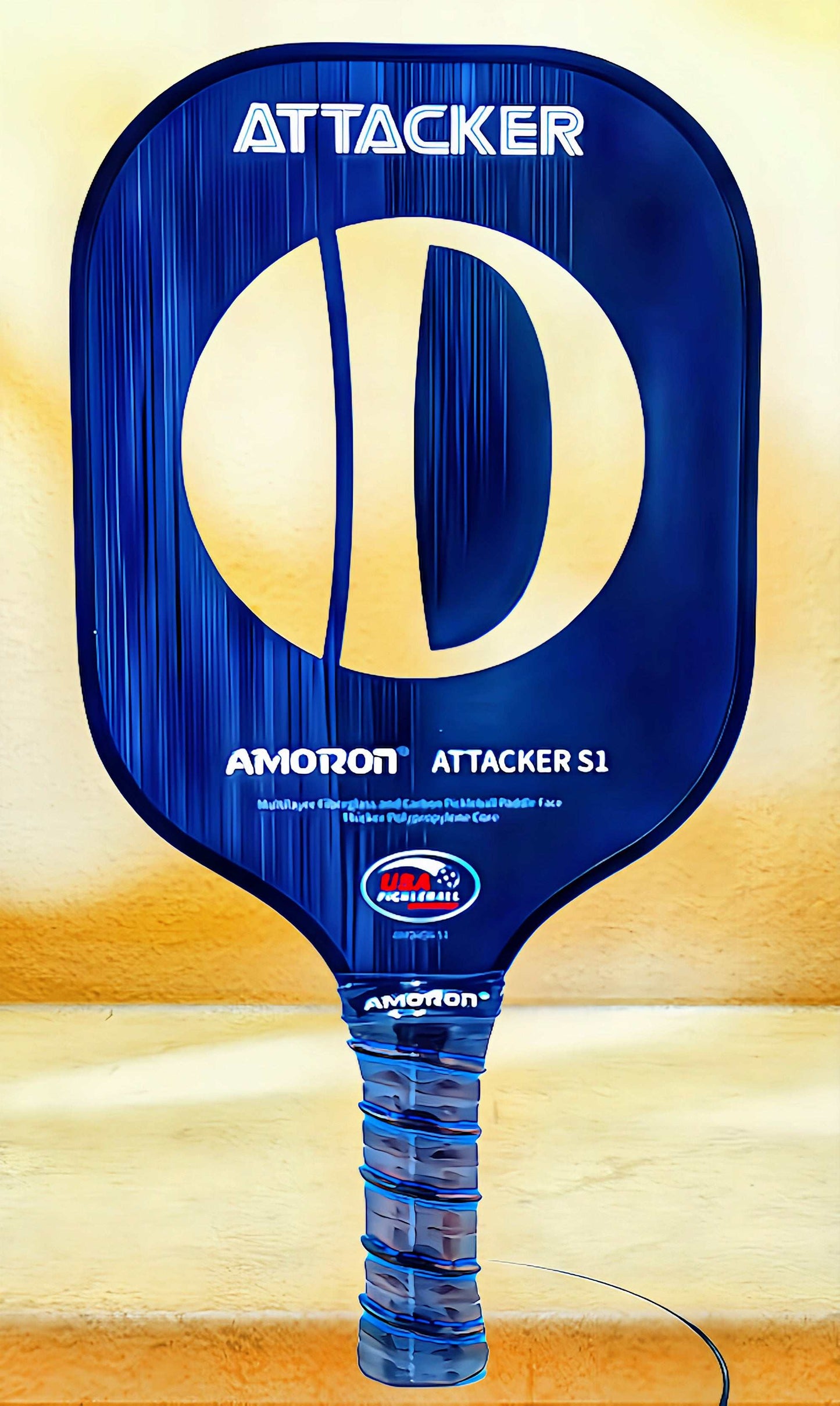 USAPA approved carbon pickleball paddle with ergonomic handle for power and precision.