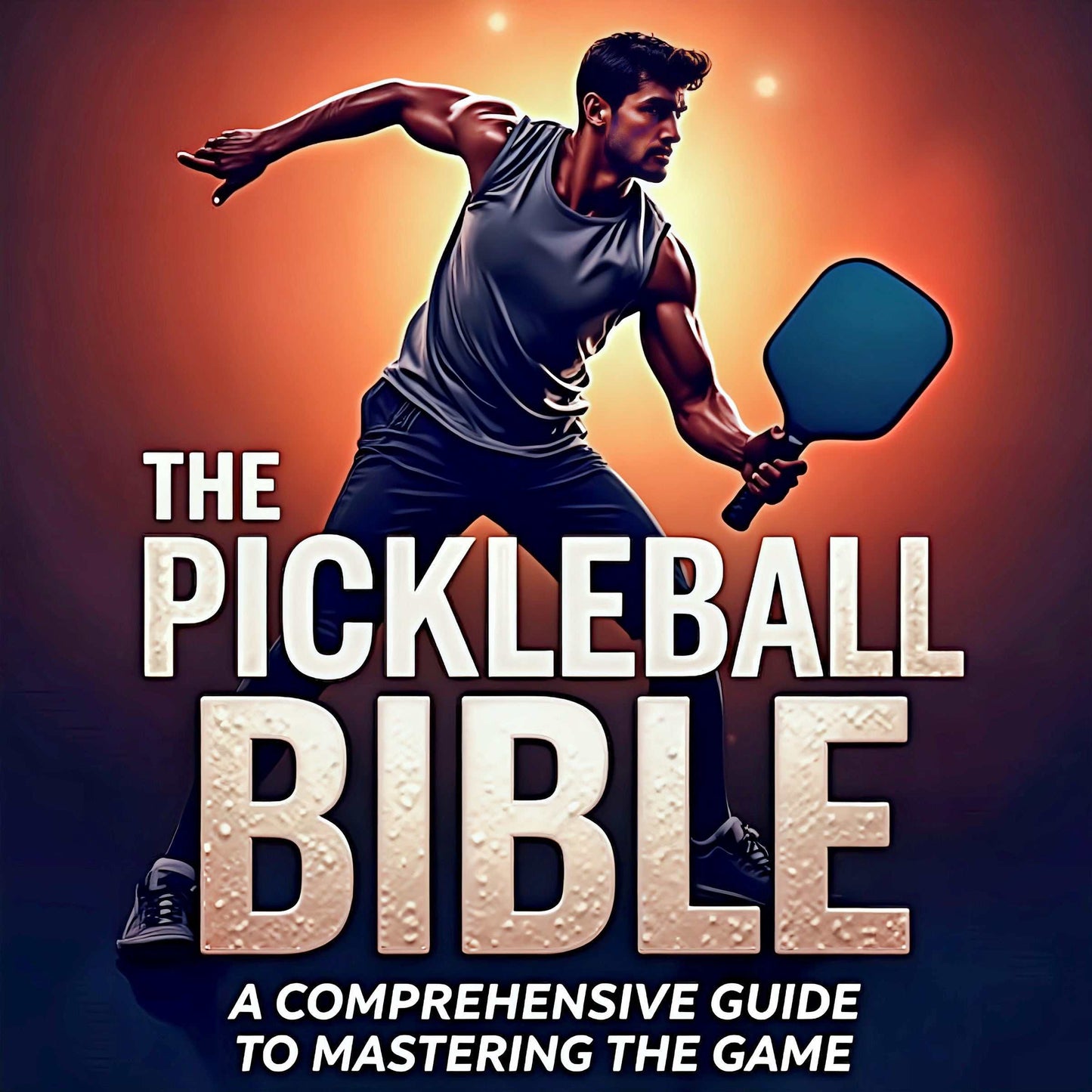 Pickleball Bible book cover with player illustration, mastering the game guide.