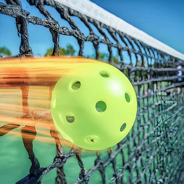 "The Ultimate Guide for Advanced Pickleball Players" book cover with a pickleball hitting a net.