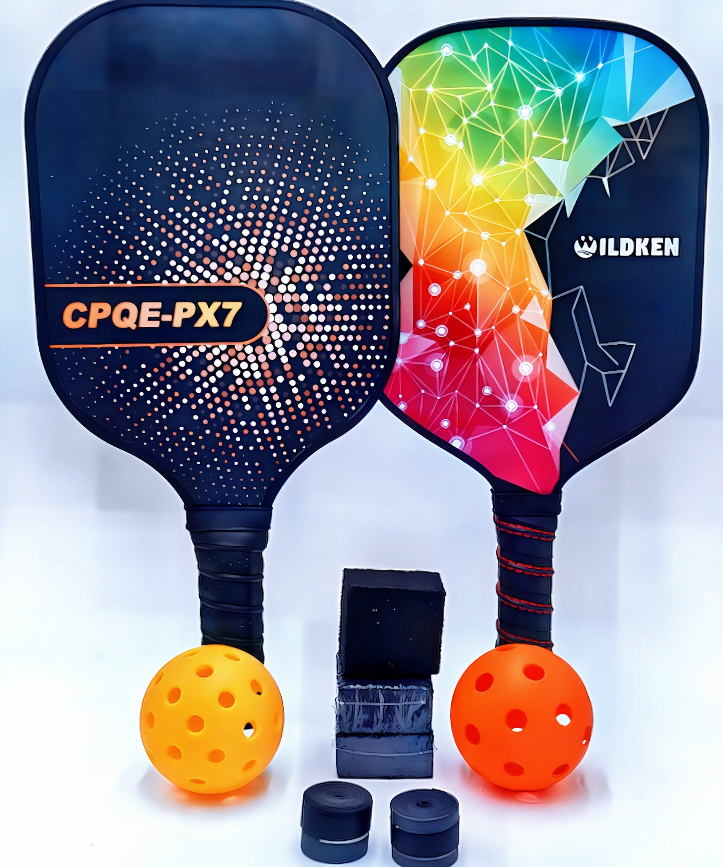 "Bundle D" Ultimate Pickleball Player's Kit: Carbon Fiber Paddles, Eraser, Grip Tape, and Pickleballs